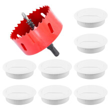 Parthan 8 Pack Desk Cable Hole with Hole Saw, Desk Grommet 60mm for Home and Office Table, Desk Grommet, Easy Install Desk Hole Cover