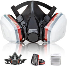 LAMANICE Half Face Respirator with Filters, Respirator Mask for Organic Vapors, Chemicals, Sanding, Polishing, Woodworking, Machine Polishing