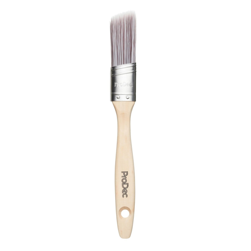 Prodec 1 Inch Premier Angle Oval Trade Professional Synthetic Paint Brush For A Smooth Finish Painting With Emulsion, Gloss And Satin Paints On Walls 5051226983801