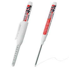 NORXUAZE 2pcs white Long Nib Deep Hole Marker Pen - 45mm Extra-Length Tip for Precise Marking, Refillable Construction Marker