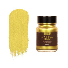 Guild Lane Super GILD Liquid Gold Acrylic Paint - High Pigment Metallic Enamel for Wood, Metal, Ceramics, Glass, Plastic, Canvas & More - Water-Based