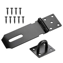 1 PCS 4 Inch Shed Door Latch Gate Lock Latch Hinge Padlock Catch Door Clasp Latch Security Hasp,hasp and Staple,Door Padlock Buckle for Doors