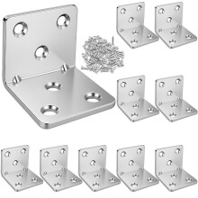 Xyxu L Brackets for Wood, 10pack Heavy Duty 40x40x40mm Metal Right Angle Corner Brackets for Wood with Screws
