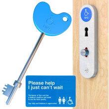 NKS Radar Key Disabled Toilet Bathroom Door Access Braille Easy Turn Pack Opens Over 10,000 Disabled Toilets with Access Card
