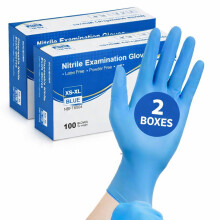MEDITOP 200 x Blue Disposable Nitrile Examination Gloves Multipurpose,Mechanical, Industrial, Hair & Beauty, Janitorial, Multipurpose-Powder Free