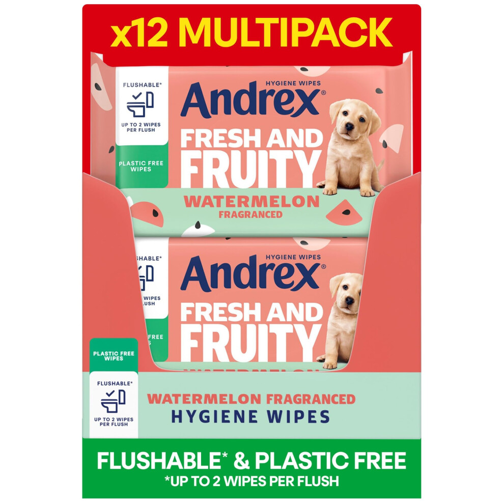 Andrex Fresh And Fruity Hygiene Wipes, 12 Packs, Flushable Toilet