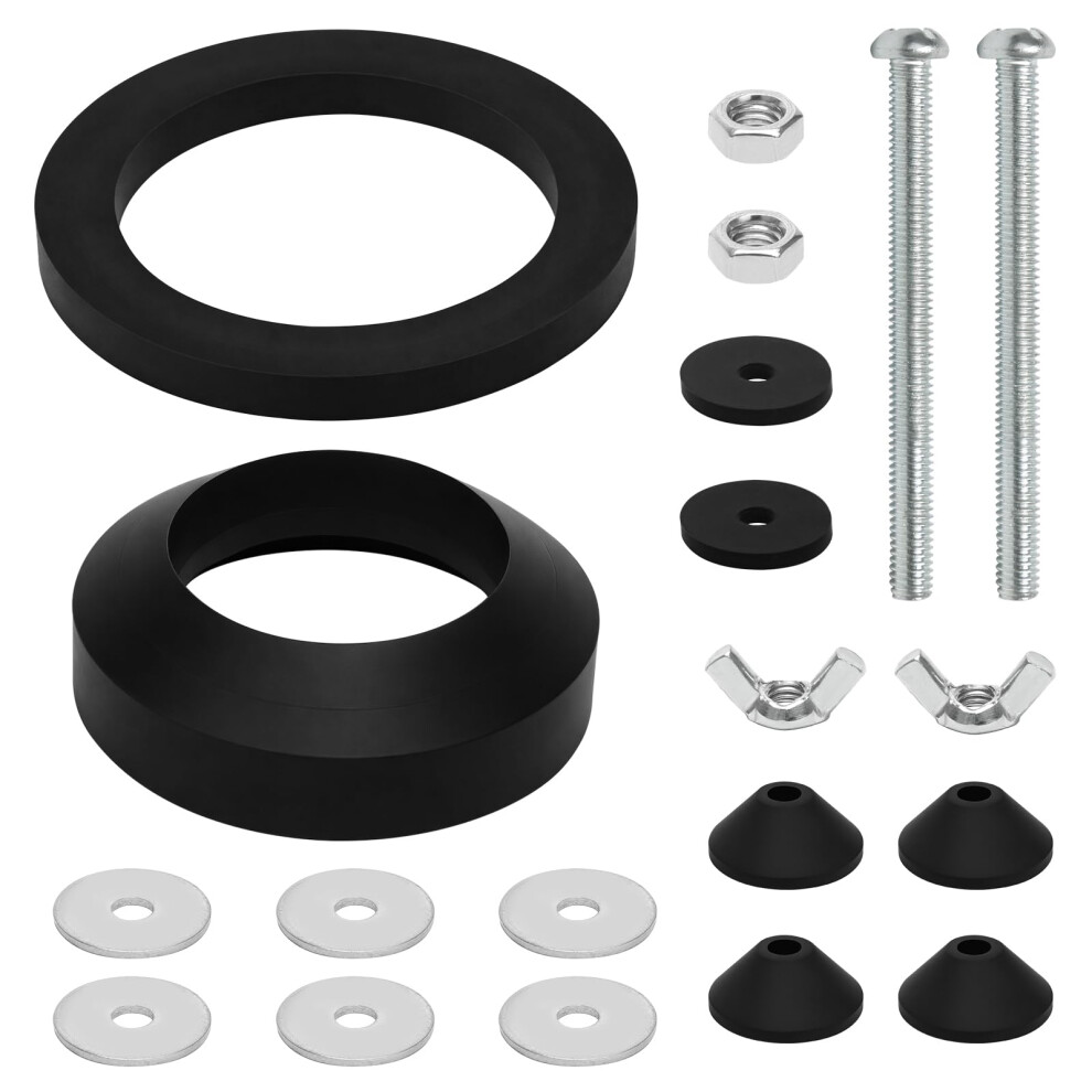 Toilet Cistern Bolts And Seal M6 Kit, Toilets Tank Bolts Replacement With Rubber Washer, Toilet Flushing Gaskets For Leak Repair 5051226974106
