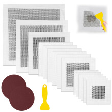 XWGKLN 18pcs Wall Repair Patch, 10/8/6/4/2Inch Plasterboard Repair Kit, Self Adhesive Aluminum Drywall Patch Kit with Scraper&2 Sandpaper