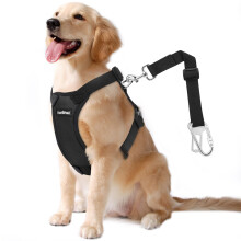 VavoPaw Dog Seat Belt, Safety Vest Dog Car Harness with Adjustable Buckle Dog Seat Belt for Vehicle Nylon Pet Safety Seat Belts Heavy Duty, XXL, Black