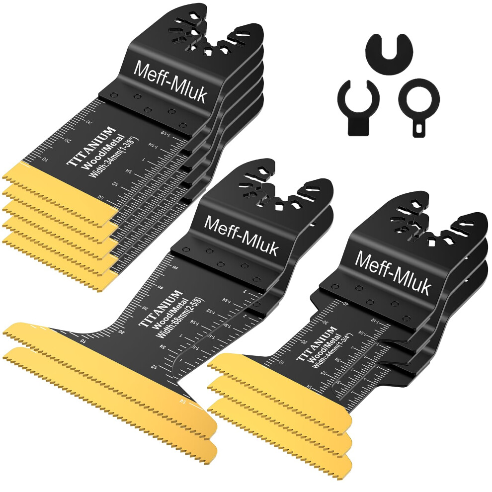 10Pcs Titanium Multitool Blades, Extra Long Oscillating Saw Blades & Multi Tool 5002153910910