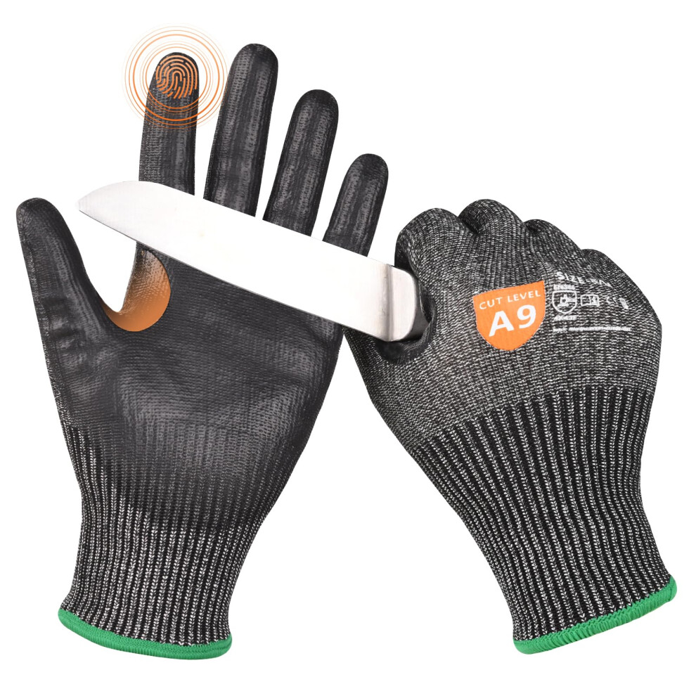 Donfri Level 9 Cut Resistant Safety Work Gloves, High Protection Cutting Proof Chainsaw Gloves With Reinforced Thumb, Non Slip, Durable, Touch-Screen 8404963018270