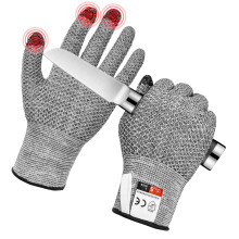 flintronic Cut Resistant Gloves, Level 5 Protection, Food Grade Work Cut Proof Gloves, No cut Glove for Adults, Cutting gloves, Wood Whittling-gloves