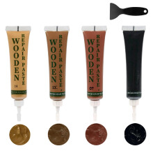 Wood Furniture Repair Kit, Black Dark Light Grey White Touch Up Filler, Oak Laminate Floor Repair Kit for Scratches Cracks Holes Stains, Easy to use