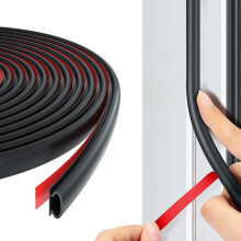 Novater 6M Weather Stripping Door Seal Strip, D Shape Rubber Door Seal Strip, Self Adhesive Window Soundproofing Door Sealing Strip