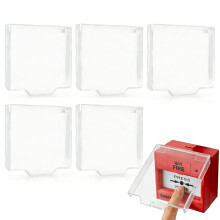 Hinged Call Point Cover, 6 Pack Clear Plastic Fire Alarm Protective Cover Compatible with Eaton Menvier and other Call Point Models