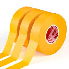 Fyguard 3 Rolls Yellow Masking Tape for Painting, 24mm x 50m Paper Tape Orange Painters Tape Decorating Tape Waterproof for Indoor and Outdoor