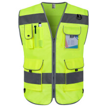 Graunton Hi Vis Vests for Men Women 9 Pockets High Visibility Safety Vest, High Vis Vest with Reflective Strips, Meets ANSI/ISEA Standards