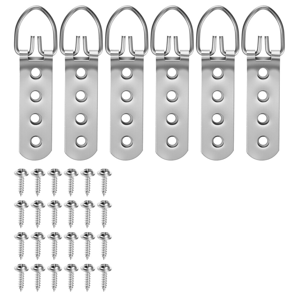 6Pcs D Rings For Picture Hanging, Super Heavy Duty D Ring Picture Hangers Mirror Hanging Hardware 5051226953446