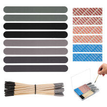 Pronese 34 Pcs Sanding Sticks set Sponge Matchsticks for Model Detailing Polishing Wet Dry Reuse Mutible Grits Abrasive for Plastic Metal Wood and