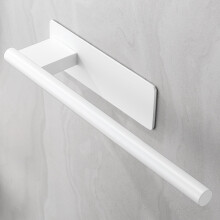 ALOCEO Self Adhesive Towel Rail Hand Towel Holder 304 Stainless Steel Towel Holders for Bathrooms and Kitchen 28CM, White