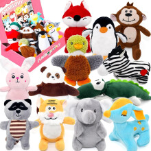 SHARLOVY No Stuffing Dog Toys Crinkle Squeaky, Long Lasting Chews for Aggressive, Durable Plush Dog Puppy Chew Toys for Teething