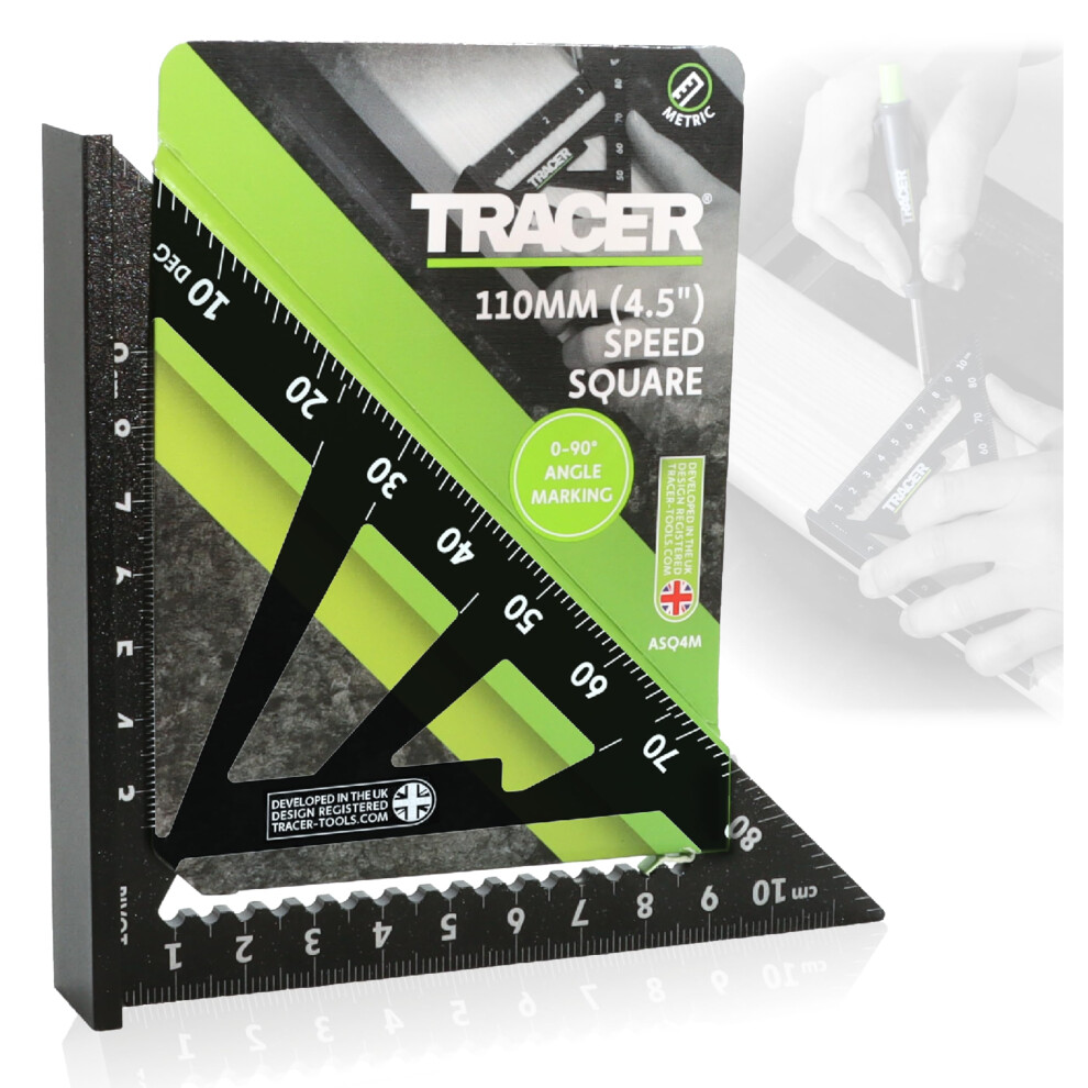 Tracer Speed Square 110Mm (4.5 Inch). Rafters Square With Metric And Hip & Valley Scales. Roofing And Carpentry Marking Tool 1131818852020