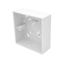 Evoges Pattress Box White 32mm Deep – PVC Surface Back Box with Knockouts, Rounded Corners