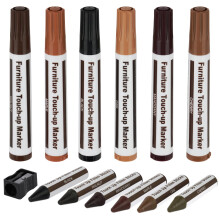ACWOO Furniture Repair Kit Wood Markers Wax Sticks, 13PCS Multicolor Furniture Repair Marker Kit with Sharpener for Stains, Scratches, Floors, Tables