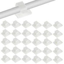 100 Pcs Self Adhesive Cable Clips, Flat Cable Management Clips, Clear White Sticky Cables Clip
