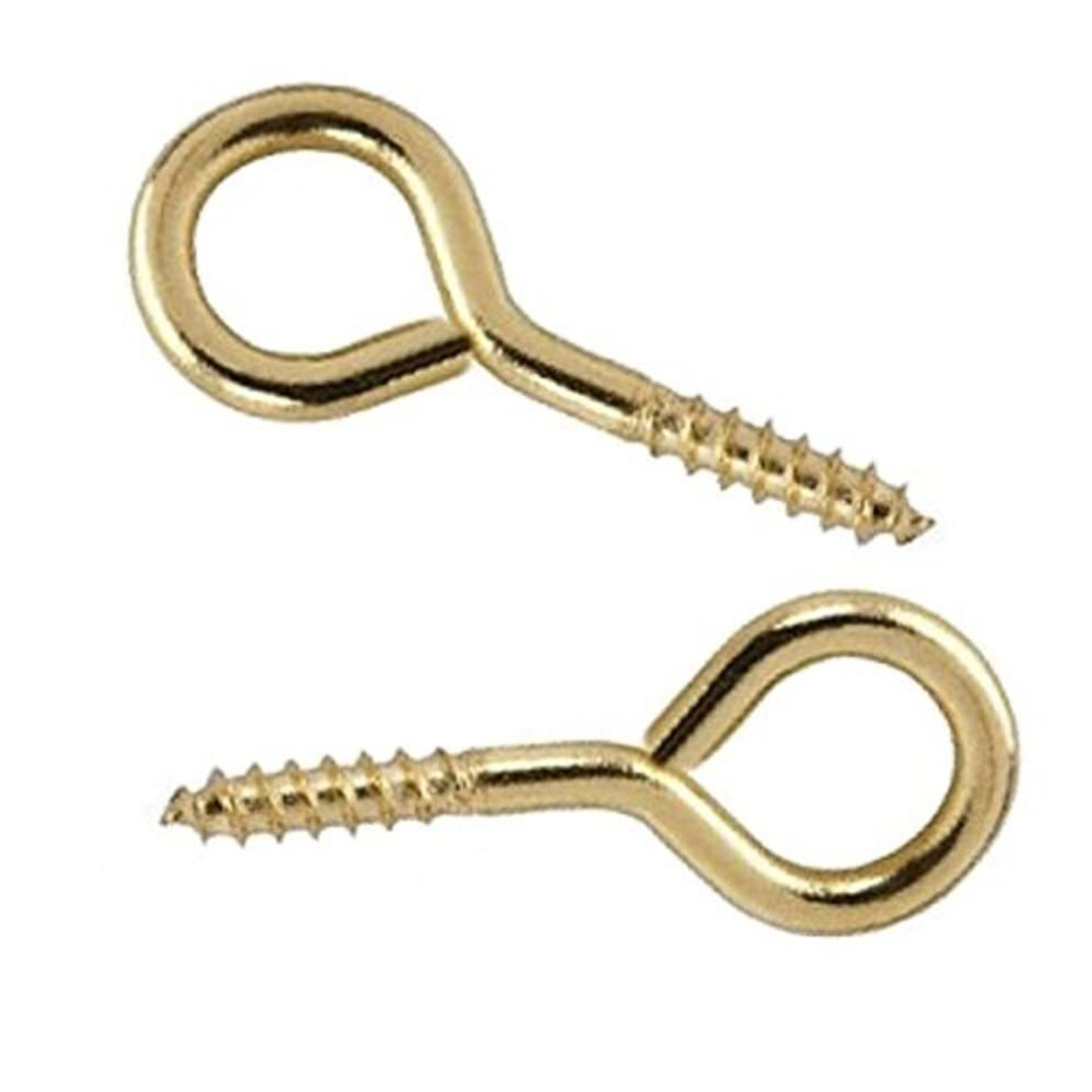 Merriway Bh02312 (20 Pcs) Eb Picture Mirror Frame Screw Eye, 19Mm (3/4 Inch) Brass Plated - Pack Of 20 Pieces 5051226959257