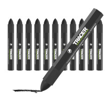 Tracer Construction Lumber Crayon Markers, Pack of 12 - Black. 12 x Black Multi Surface Marking Crayons