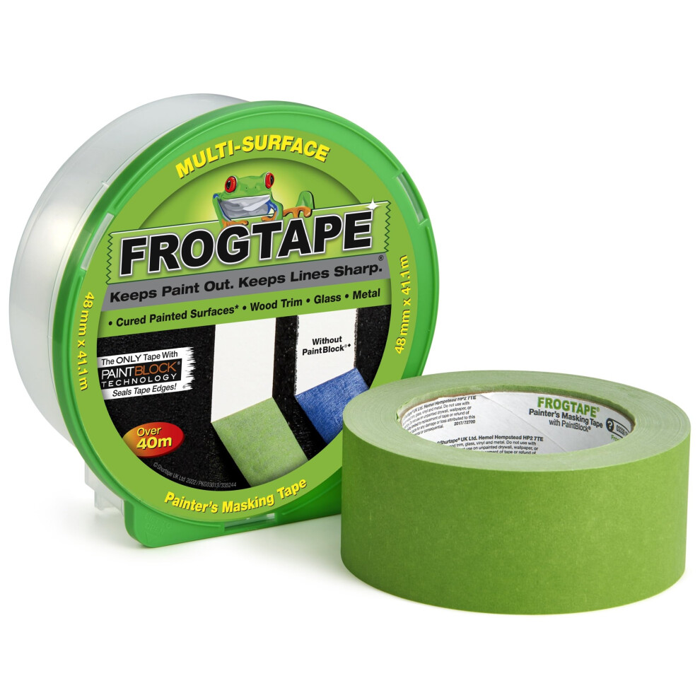 Frog Tape Green Multi Surface Painters Masking Tape 48Mm X 41.1M. Indoor Painting And Decorating For Sharp Lines And No Paint Bleed 5003126653100