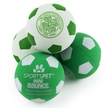 SPORTSPET x Celtic Mini Bounce Dog Balls | 4 Pack | Small Dog & Puppy Rubber Balls for Fetch & Play | Non-Toxic, Floats in Water
