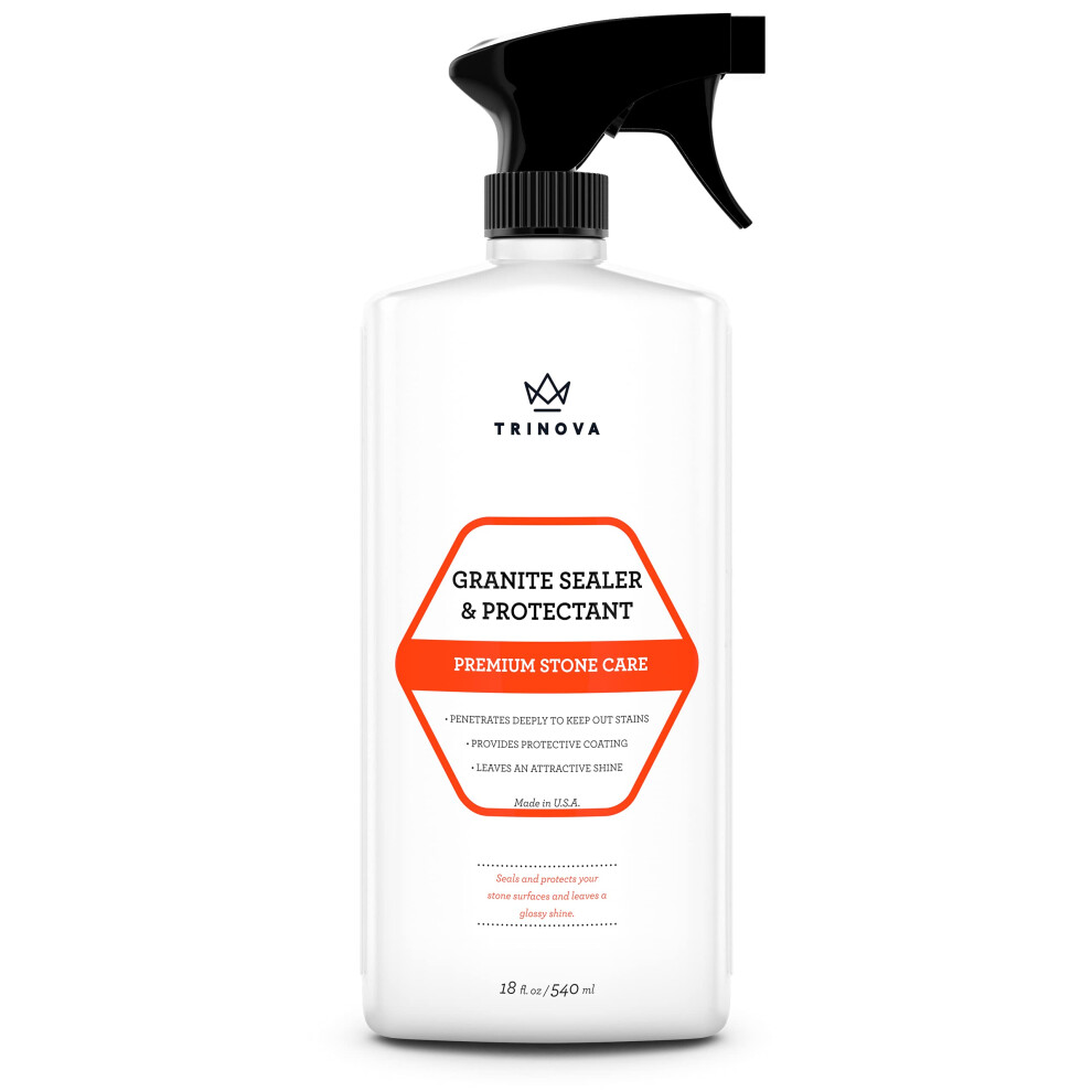 Trinova Granite Sealer & Protector - Best Stone Surface Protectant - Easy Maintenance For Clean Countertops, Tile & Floors - No Streaks 5051226957239