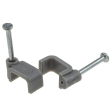 Merriway BH02511 (100 Pcs) Twin and Earth Flat Cable Clip, Grey 2.5 mm - Pack of 100 Pieces
