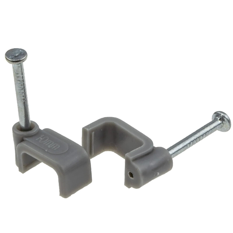Merriway Bh02511 (100 Pcs) Twin And Earth Flat Cable Clip, Grey 2.5 Mm - Pack Of 100 Pieces 5051226957819