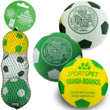 SPORTSPET x Celtic Tough Bounce Dog Balls | 3 Pack | Durable Rubber Balls for Strong & Active Dogs | Non-Toxic, Floats in Water