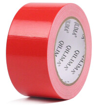 QILIMA Strong Adhesive Cloth Red Duct Tape Heavy Duty, Water Resistant Gaffer Tape,Single Sided Duct Tape for Stage Carpet Floor