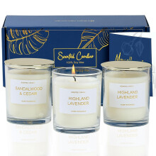 PROFIKLA Scented Candles Gift Set, Lavender, Peony & Wild Berries, Sandalwood So