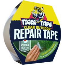 Tiger Tape Clear Waterproof Repair Tape – Transparent Outdoor Tape for Greenhouse, Tents, Automotives, Glass & Plastic Repairs