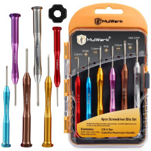MulWark 6pc Magnetic Micro Precision Screwdriver Set - Mini Flat & Phillips Heads for Glasses, Watch, iPhone & Electronics Repair (CR-V Steel)