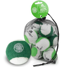 SPORTSPET x Celtic SQUEAK! Tennis Balls for Dogs | 12 Pack with Mesh Bag | Squeaky Dog Balls for Fetch & Chase | Durable, Non-Abrasive