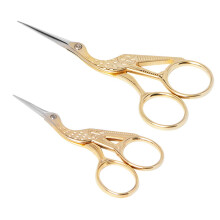 Asdirne Embroidery Scissors, Set of 2, Small Crane Sewing Scissors, Stainless Steel, Vintage Style, Suitable for Embroidery, Needlework, Sewing