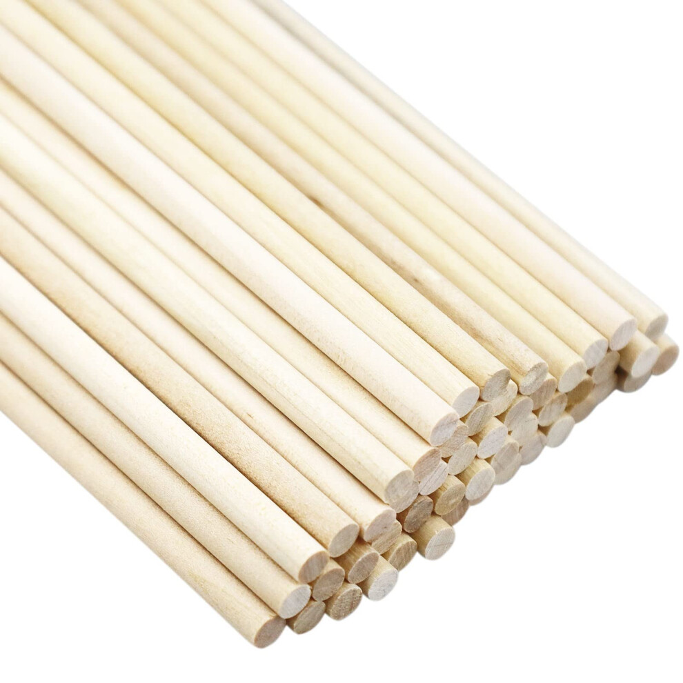 Szcxdkj 50 Pack Unfinished Natural Wood Dowel Rods Hardwood Sticks For Crafts And Diy (250Mm X 5Mm) 5051226907944