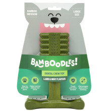 Bamboodles T-Bone Dog Chew Toy – Large | Mint & Lamb Flavour | Long Lasting Natural Dog Chew for Small Dogs and Puppies | Durable