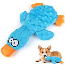 UxClishe Squeaky Duck Dog Toy, No Stuffing Plush Calming Interactive Chew Toy for Small Medium Large Dogs