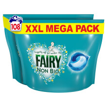 Fairy Non Bio PODS Washing Liquid Capsules, For Sensitive Skin, 108 Washes (54x2