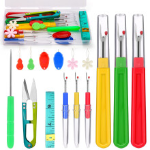 16 Pcs Seam Ripper Set, 6 Pcs Stitch Unpicker Tool, Seam Rippers for Sewing with Needle Threader, Scissors, Awl and Storage Box for Removing Threads,