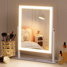 FENCHILIN Vanity Mirror with Lights Hollywood Makeup Mirror with Lights Lighted 360 Rotation 3 Color Lighting Modes 10X Magnifying for Dressing