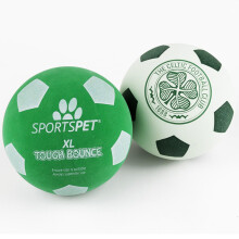 SPORTSPET x Celtic XL Tough Bounce Dog Balls | 2 Pack | Extra-Large Rubber Balls for Big Dogs | Non-Toxic, Durable, Floats in Water